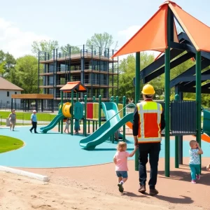 Construction of new playground facilities at JuJu Hutson Park