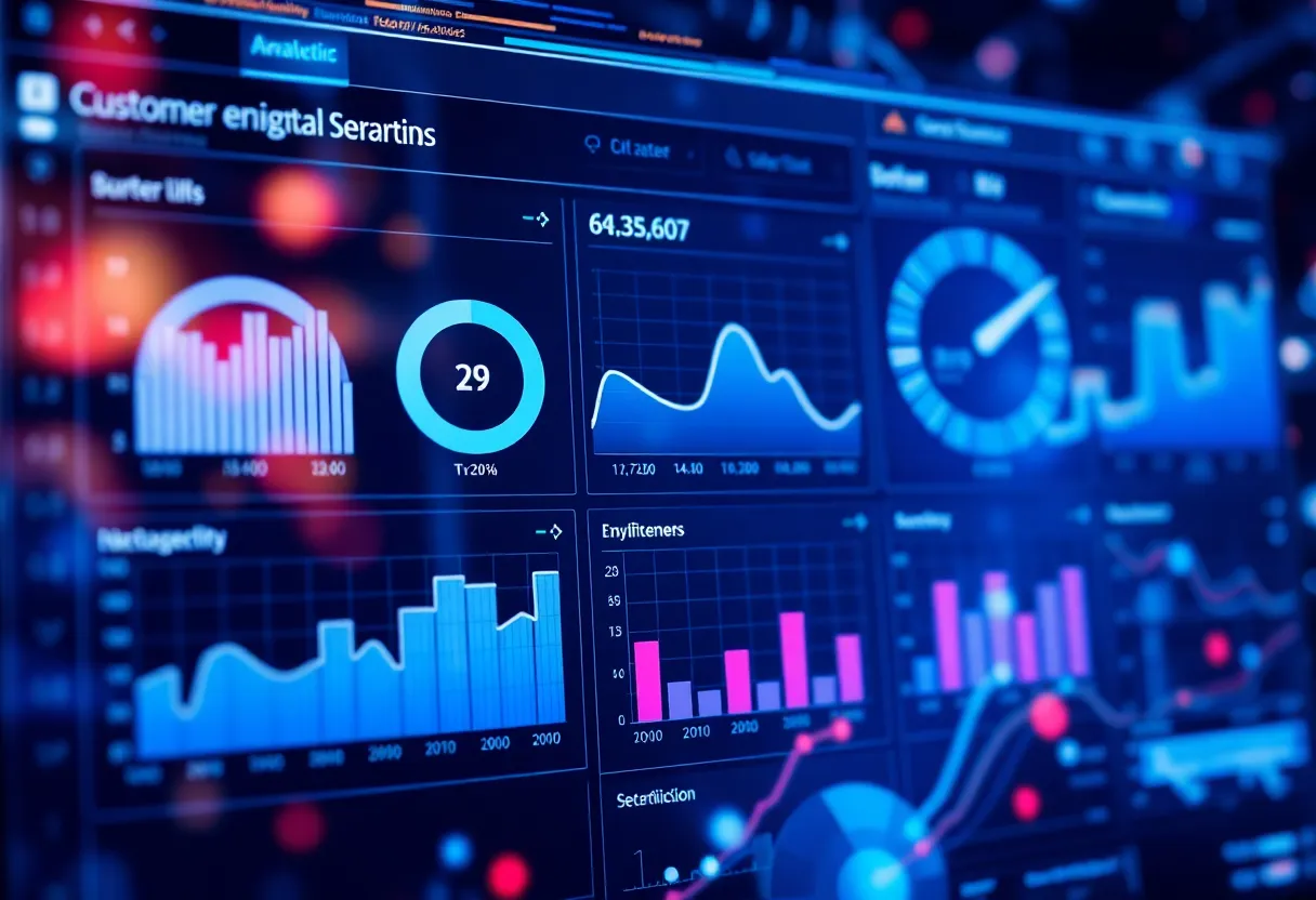 Digital marketing analytics dashboard showing customer engagement data