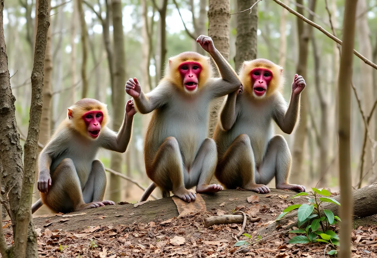 Rhesus Macaque Monkeys in the Wild