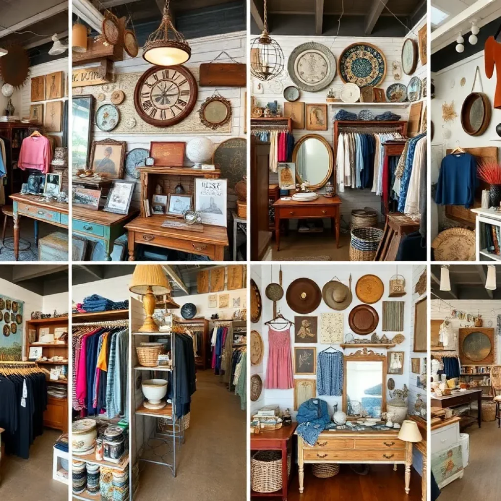 Interior of thrift stores in South Carolina displaying various items.