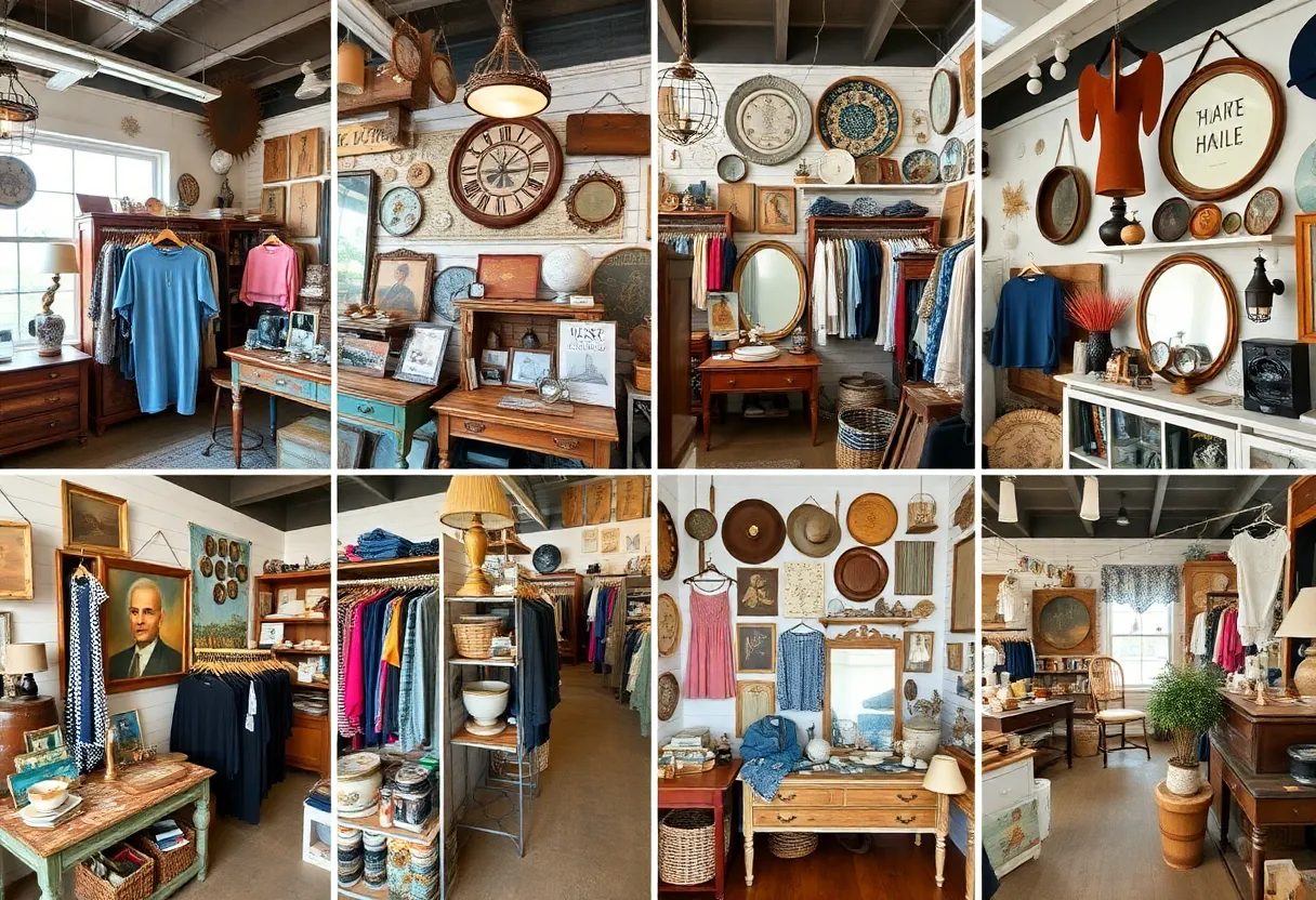 Interior of thrift stores in South Carolina displaying various items.