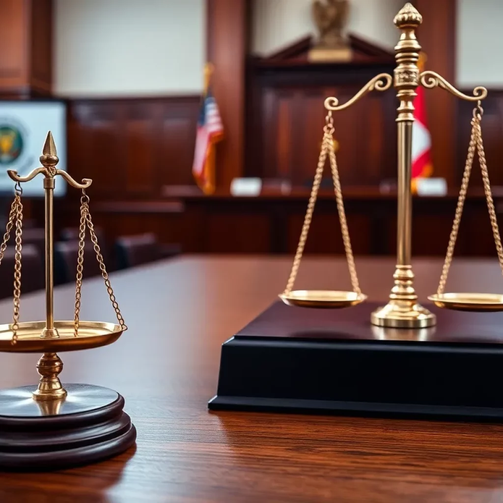 Interior view of a courtroom in Beaufort County.