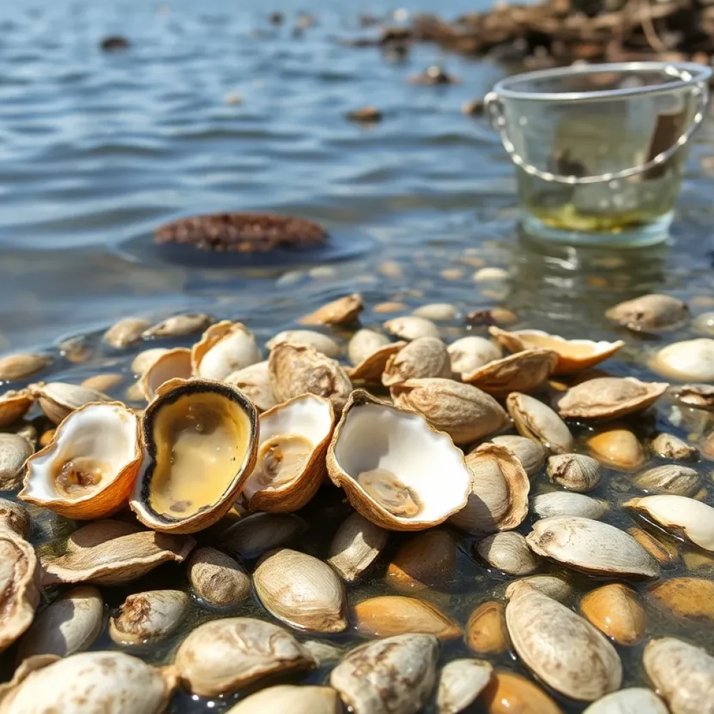 Oyster shells in Beaufort County waters