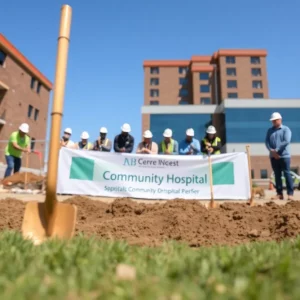 Groundbreaking ceremony at the site of the Bluffton Community Hospital