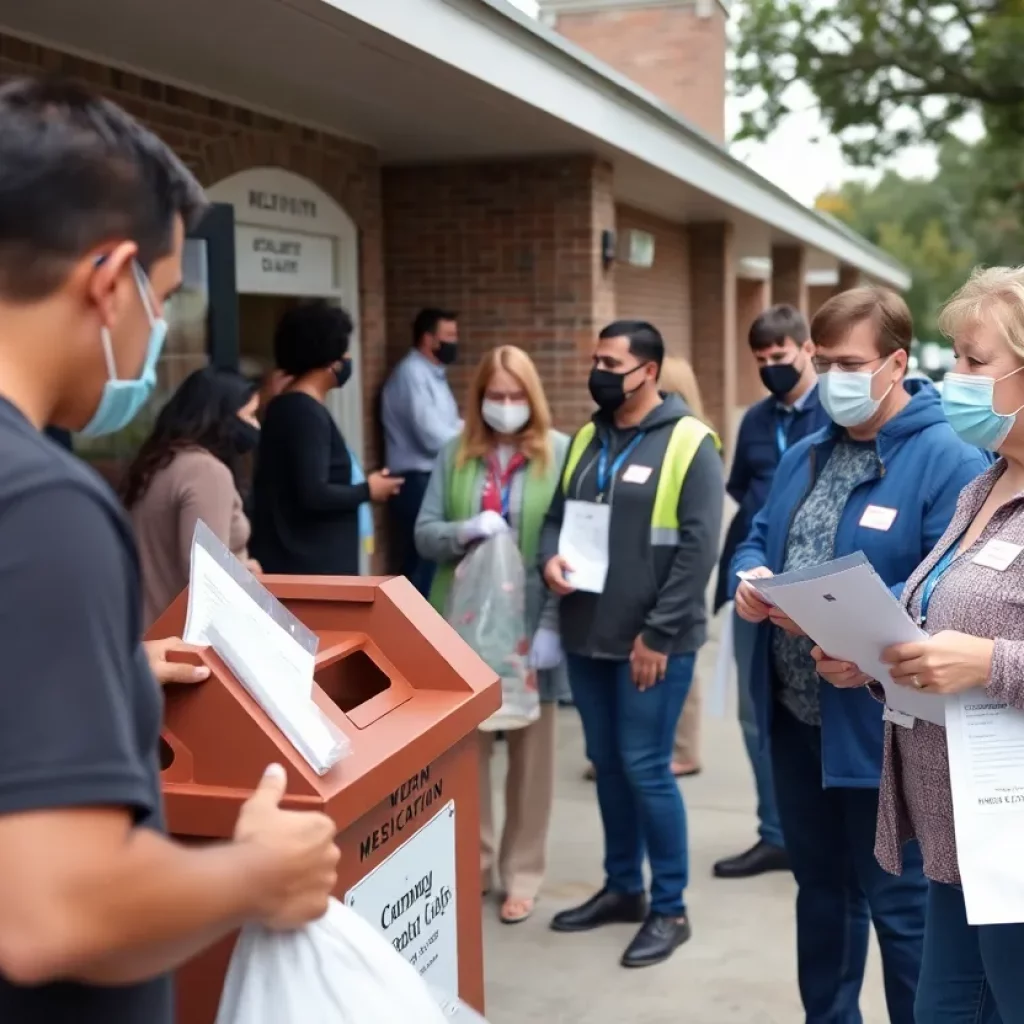 Community members participating in Bluffton's Prescription Drug Take Back Day event
