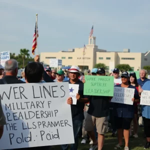 Community members showing support for Colonel Bortnem at a gathering