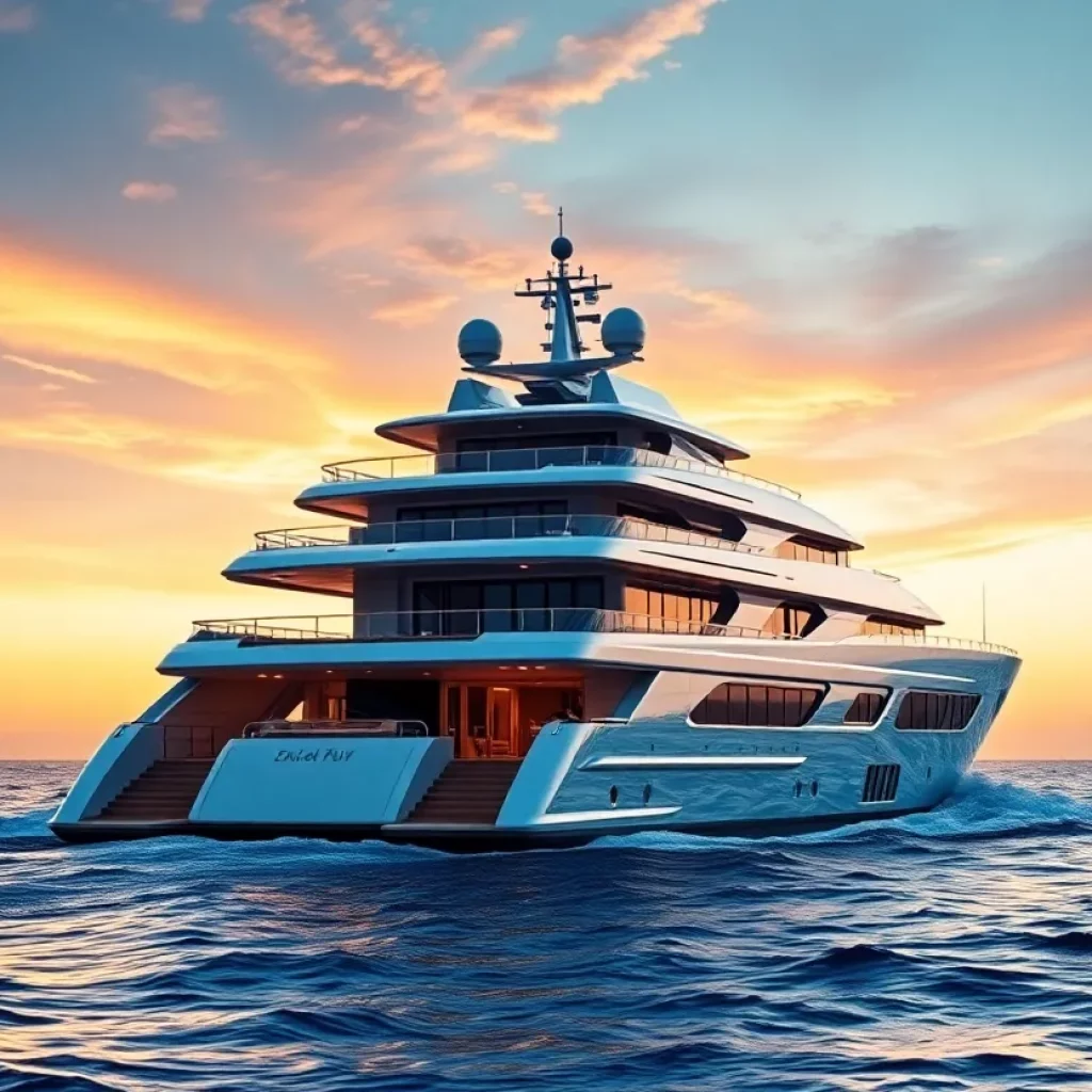 Super yacht Mogambo sailing in the ocean